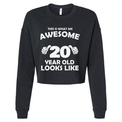What An Awesome 20 Year Old Looks Like Birthday Bday Cropped Pullover Crew