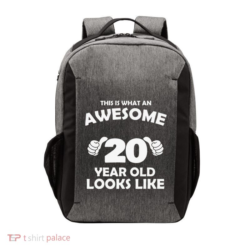What An Awesome 20 Year Old Looks Like Birthday Bday Vector Backpack