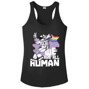 We Are All Hu Pride Gay Rainbow Proud Lgbtq Great Gift Ladies PosiCharge Competitor Racerback Tank