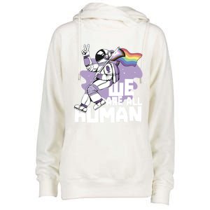 We Are All Hu Pride Gay Rainbow Proud Lgbtq Great Gift Womens Funnel Neck Pullover Hood