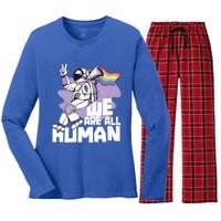 We Are All Hu Pride Gay Rainbow Proud Lgbtq Great Gift Women's Long Sleeve Flannel Pajama Set 