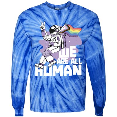 We Are All Hu Pride Gay Rainbow Proud Lgbtq Great Gift Tie-Dye Long Sleeve Shirt