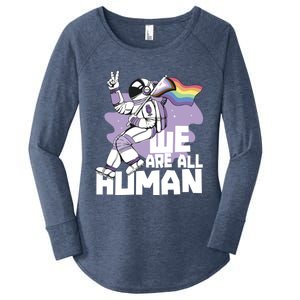 We Are All Hu Pride Gay Rainbow Proud Lgbtq Great Gift Women's Perfect Tri Tunic Long Sleeve Shirt