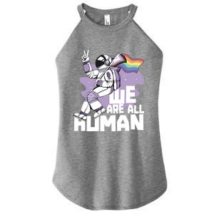 We Are All Hu Pride Gay Rainbow Proud Lgbtq Great Gift Women's Perfect Tri Rocker Tank