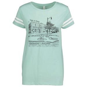 Winslow Arizona Az Us 66 Take It Easy Est. 1926 Mother Road Enza Ladies Jersey Football T-Shirt