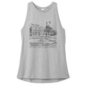 Winslow Arizona Az Us 66 Take It Easy Est. 1926 Mother Road Ladies PosiCharge Tri-Blend Wicking Tank