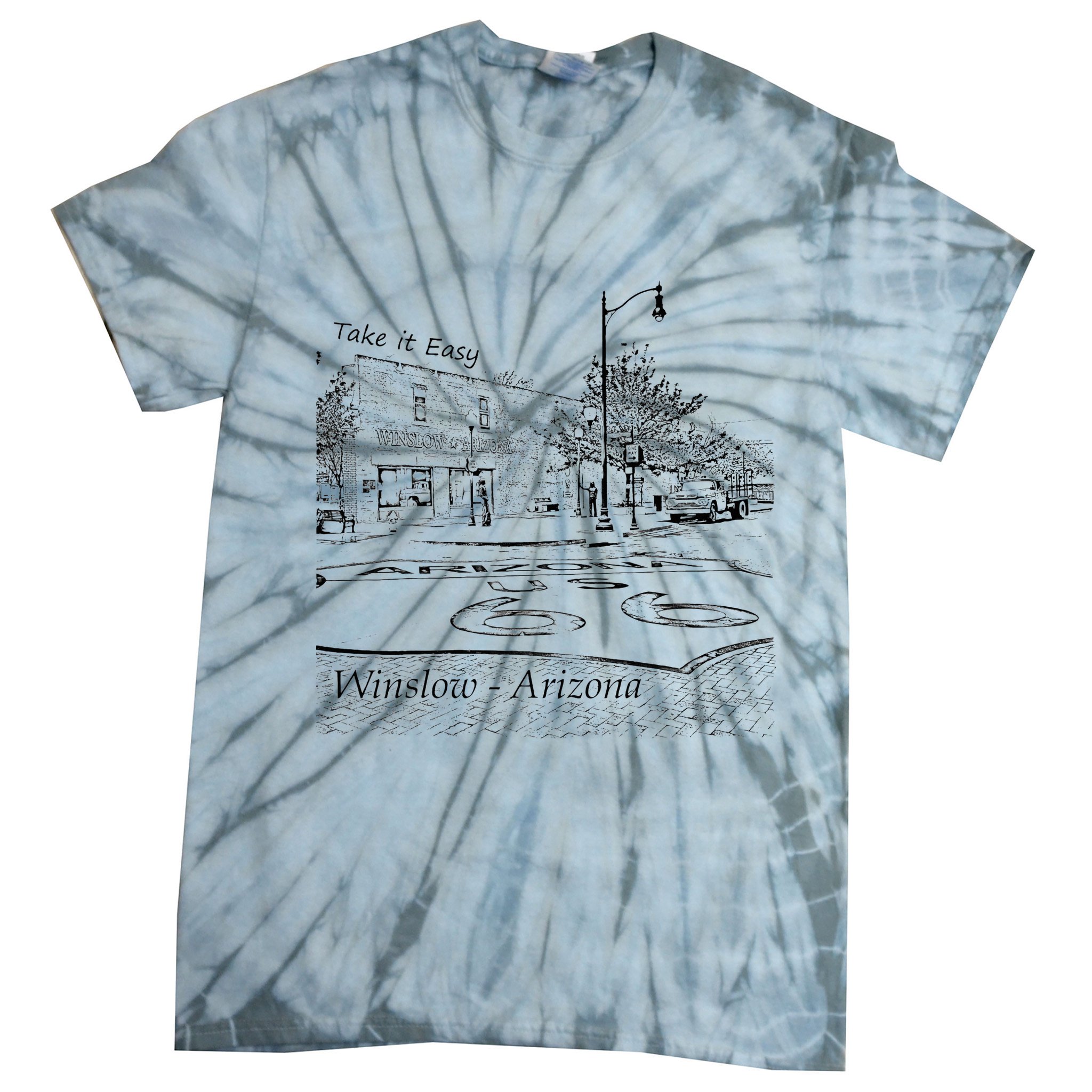 Winslow Arizona Az Us 66 Take It Easy Est. 1926 Mother Road Tie-Dye T-Shirt