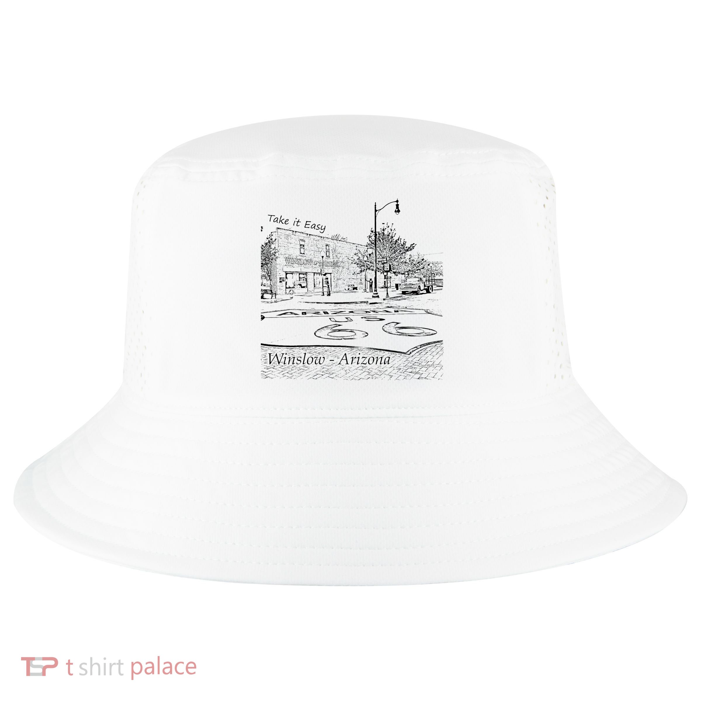 Winslow Arizona Az Us 66 Take It Easy Est. 1926 Mother Road Cool Comfort Performance Bucket Hat