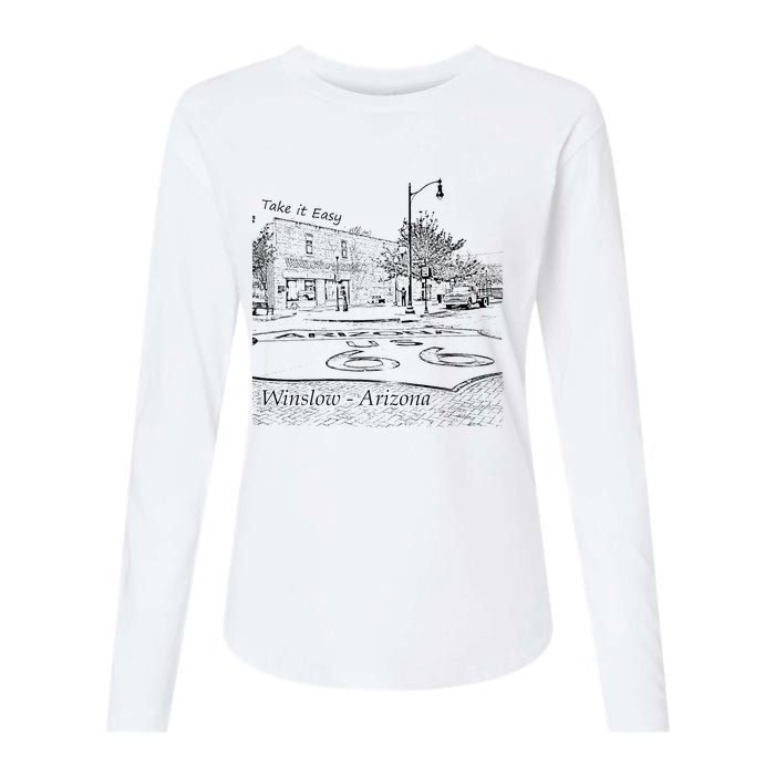 Winslow Arizona Az Us 66 Take It Easy Est. 1926 Mother Road Womens Cotton Relaxed Long Sleeve T-Shirt