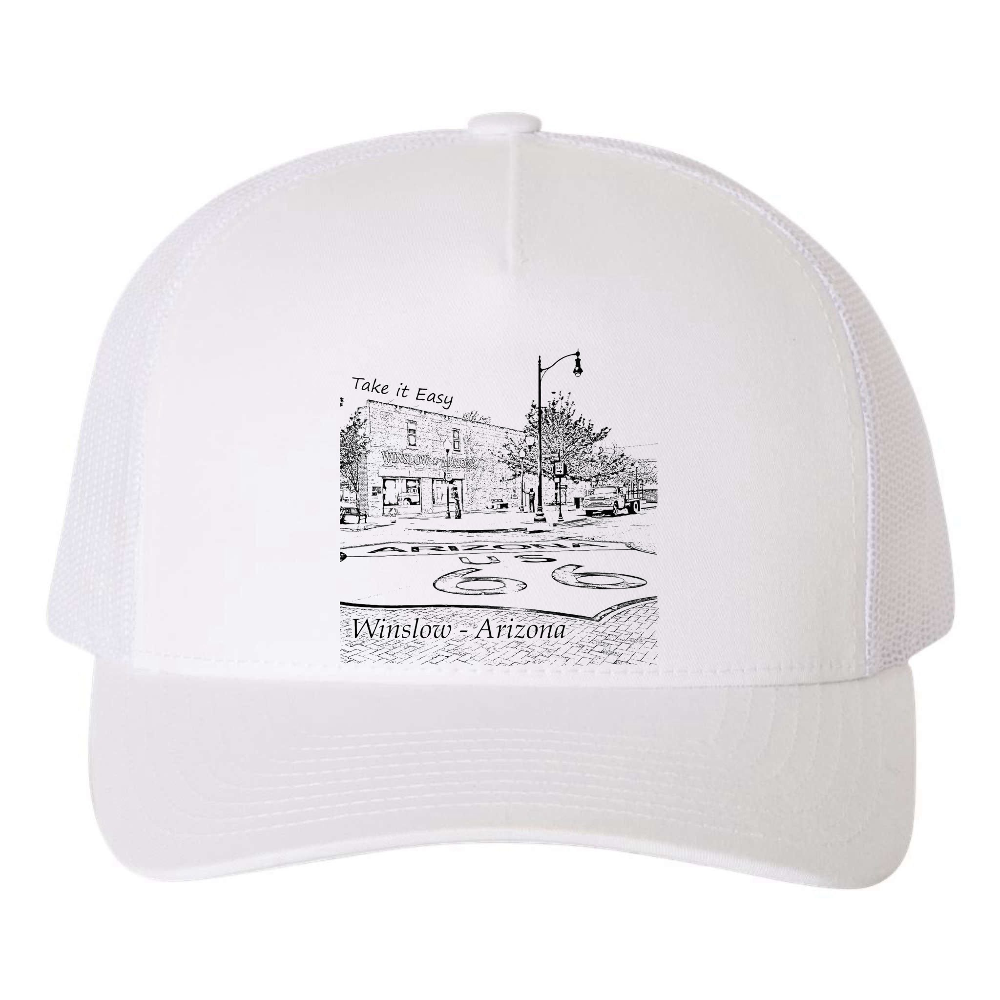 Winslow Arizona Az Us 66 Take It Easy Est. 1926 Mother Road Yupoong Adult 5-Panel Trucker Hat