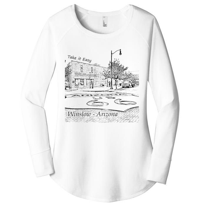 Winslow Arizona Az Us 66 Take It Easy Est. 1926 Mother Road Women's Perfect Tri Tunic Long Sleeve Shirt