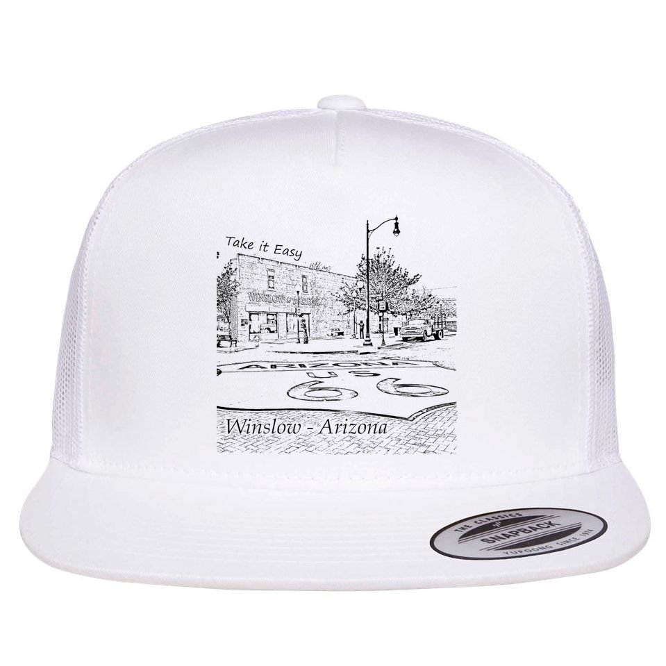 Winslow Arizona Az Us 66 Take It Easy Est. 1926 Mother Road Flat Bill Trucker Hat