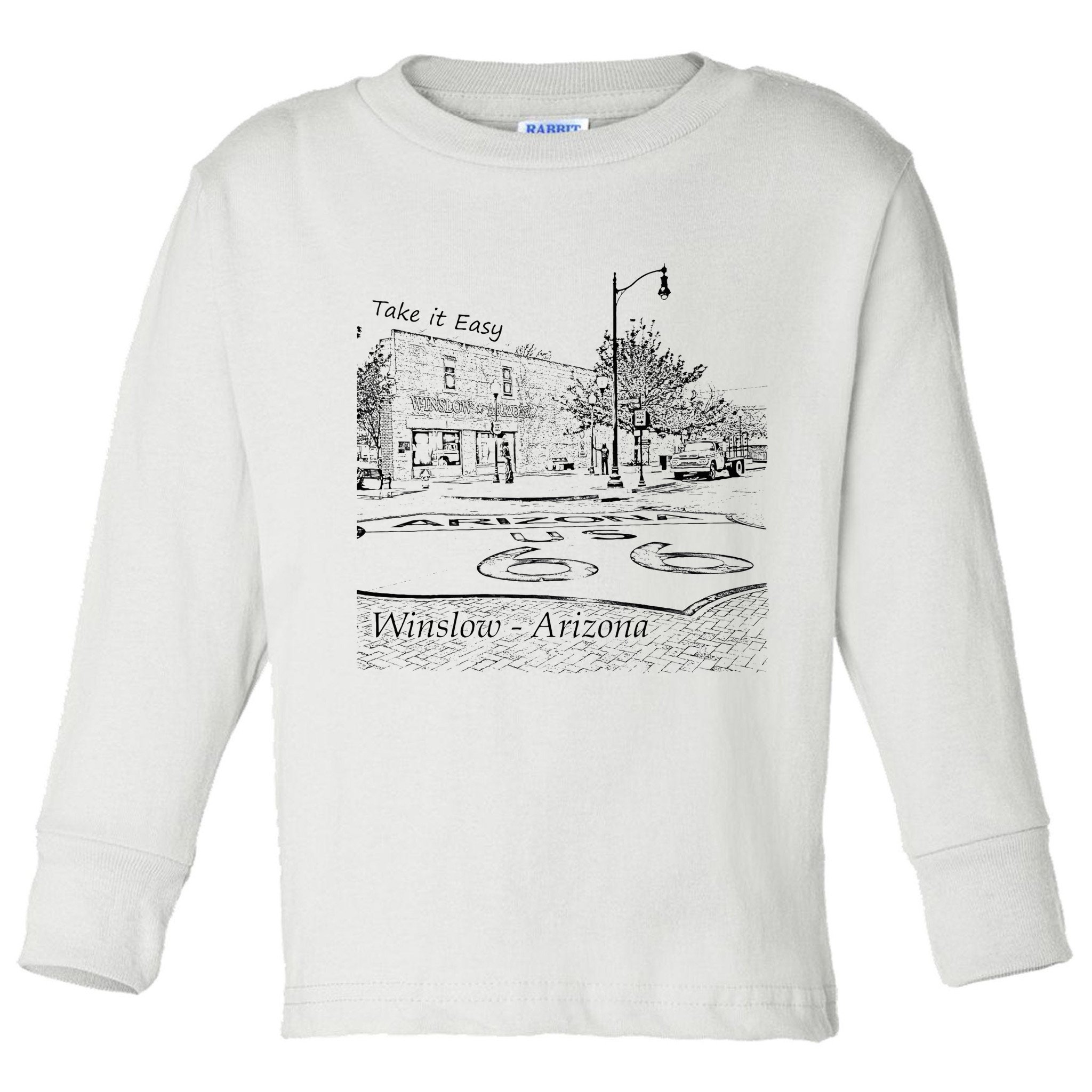 Winslow Arizona Az Us 66 Take It Easy Est. 1926 Mother Road Toddler Long Sleeve Shirt