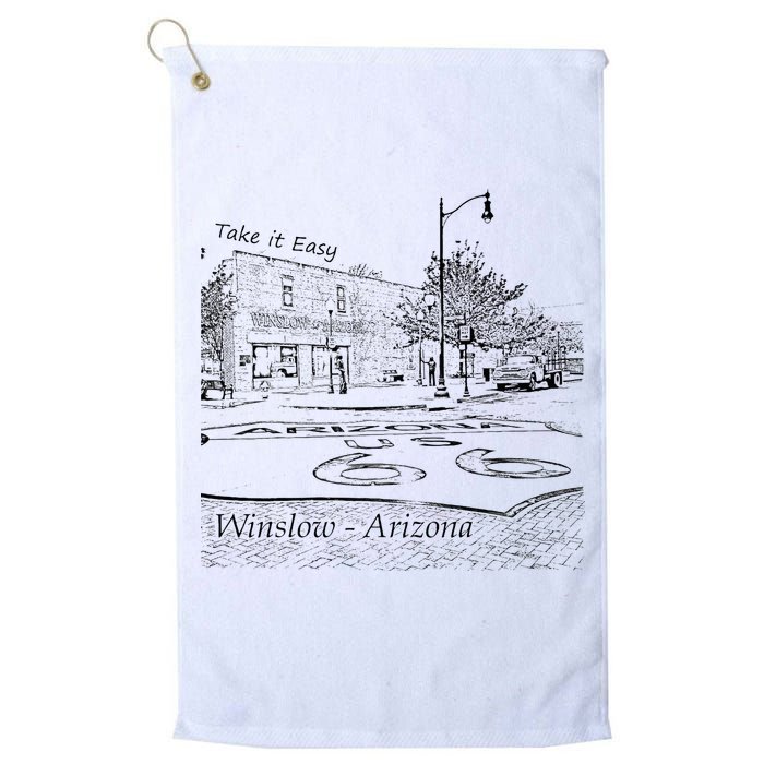 Winslow Arizona Az Us 66 Take It Easy Est. 1926 Mother Road Golf Towel