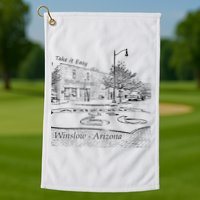 Winslow Arizona Az Us 66 Take It Easy Est. 1926 Mother Road Golf Towel
