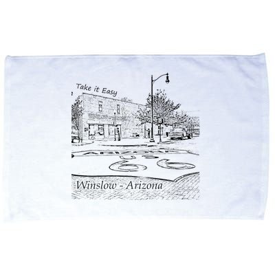 Winslow Arizona Az Us 66 Take It Easy Est. 1926 Mother Road Microfiber Hand Towel