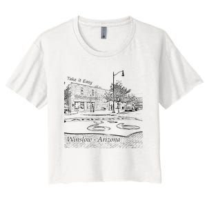 Winslow Arizona Az Us 66 Take It Easy Est. 1926 Mother Road Women's Crop Top Tee