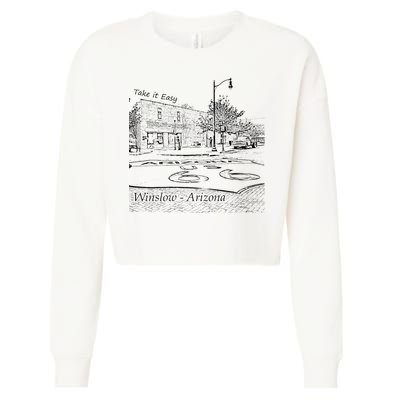 Winslow Arizona Az Us 66 Take It Easy Est. 1926 Mother Road Cropped Pullover Crew