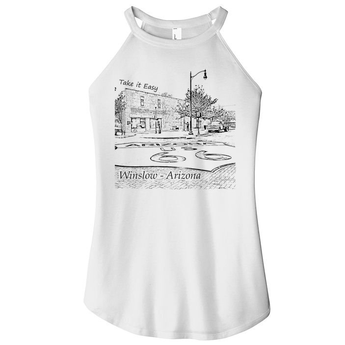 Winslow Arizona Az Us 66 Take It Easy Est. 1926 Mother Road Women's Perfect Tri Rocker Tank