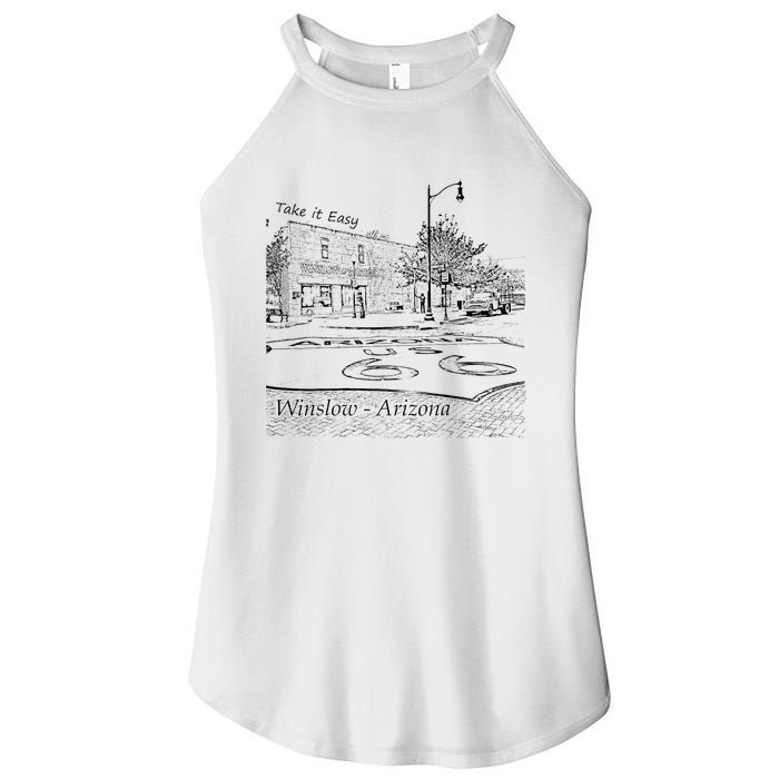 Winslow Arizona Az Us 66 Take It Easy Est. 1926 Mother Road Women's Perfect Tri Rocker Tank