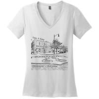 Winslow Arizona Az Us 66 Take It Easy Est. 1926 Mother Road Women's V-Neck T-Shirt