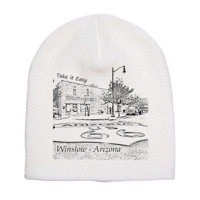 Winslow Arizona Az Us 66 Take It Easy Est. 1926 Mother Road Short Acrylic Beanie