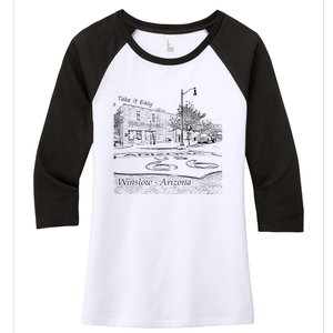 Winslow Arizona Az Us 66 Take It Easy Est. 1926 Mother Road Women's Tri-Blend 3/4-Sleeve Raglan Shirt