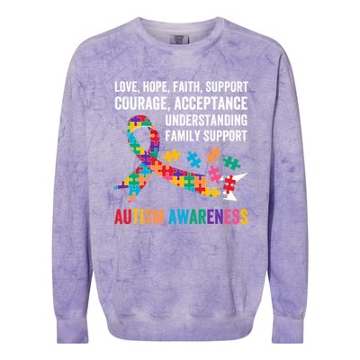 World Autism Awareness Day Month Acceptance Autism Rainbow Gift Colorblast Crewneck Sweatshirt