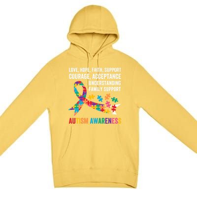 World Autism Awareness Day Month Acceptance Autism Rainbow Gift Premium Pullover Hoodie