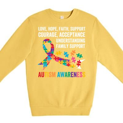 World Autism Awareness Day Month Acceptance Autism Rainbow Gift Premium Crewneck Sweatshirt