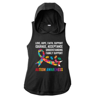 World Autism Awareness Day Month Acceptance Autism Rainbow Gift Ladies PosiCharge Tri-Blend Wicking Draft Hoodie Tank