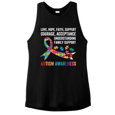 World Autism Awareness Day Month Acceptance Autism Rainbow Gift Ladies PosiCharge Tri-Blend Wicking Tank