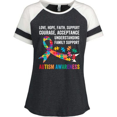 World Autism Awareness Day Month Acceptance Autism Rainbow Gift Enza Ladies Jersey Colorblock Tee