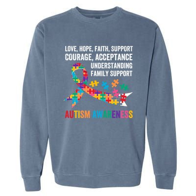 World Autism Awareness Day Month Acceptance Autism Rainbow Gift Garment-Dyed Sweatshirt