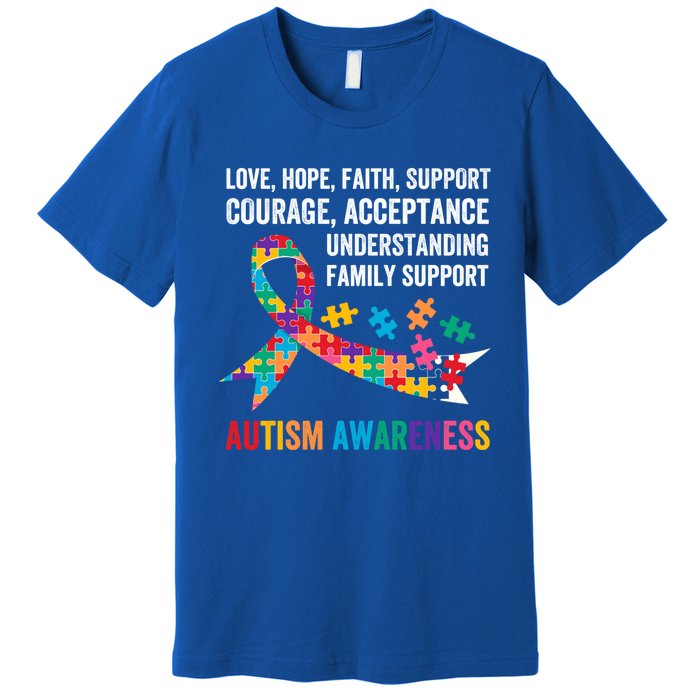 World Autism Awareness Day Month Acceptance Autism Rainbow Gift Premium T-Shirt