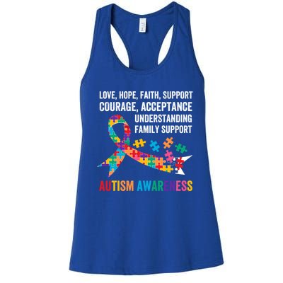 World Autism Awareness Day Month Acceptance Autism Rainbow Gift Women's Racerback Tank