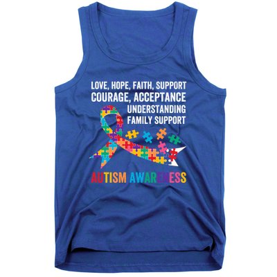 World Autism Awareness Day Month Acceptance Autism Rainbow Gift Tank Top