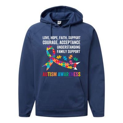 World Autism Awareness Day Month Acceptance Autism Rainbow Gift Performance Fleece Hoodie