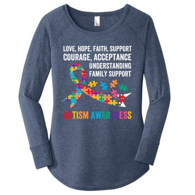 World Autism Awareness Day Month Acceptance Autism Rainbow Gift Women's Perfect Tri Tunic Long Sleeve Shirt