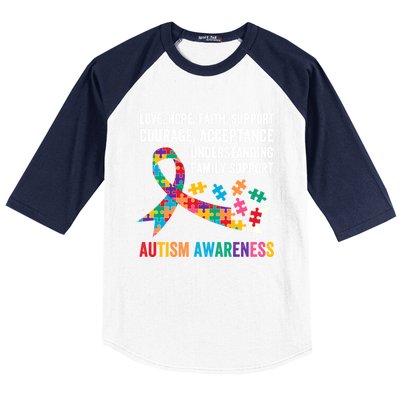 World Autism Awareness Day Month Acceptance Autism Rainbow Gift Baseball Sleeve Shirt