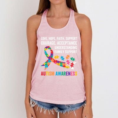 World Autism Awareness Day Month Acceptance Autism Rainbow Gift Women's Knotted Racerback Tank