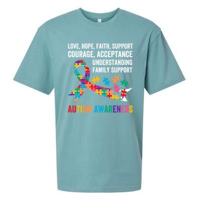 World Autism Awareness Day Month Acceptance Autism Rainbow Gift Sueded Cloud Jersey T-Shirt