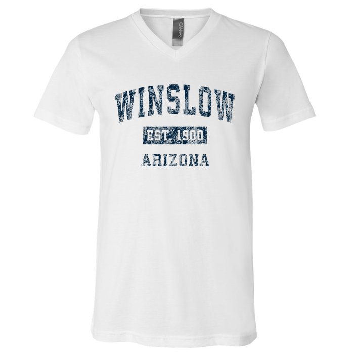 Winslow Arizona Az Vintage Sports V-Neck T-Shirt