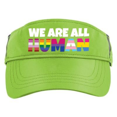 We Are All Hu Proud Lgbt Rainbow Flag Inspirational Gift Adult Drive Performance Visor