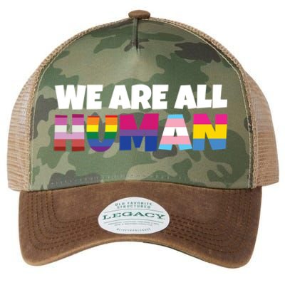 We Are All Hu Proud Lgbt Rainbow Flag Inspirational Gift Legacy Tie Dye Trucker Hat