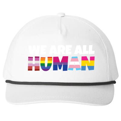 We Are All Hu Proud Lgbt Rainbow Flag Inspirational Gift Snapback Five-Panel Rope Hat