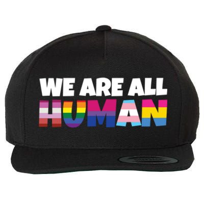 We Are All Hu Proud Lgbt Rainbow Flag Inspirational Gift Wool Snapback Cap