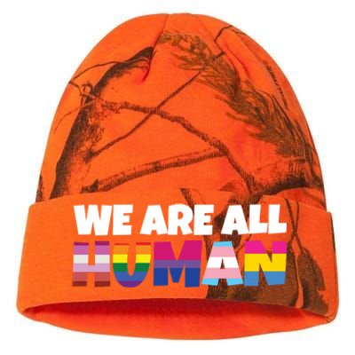 We Are All Hu Proud Lgbt Rainbow Flag Inspirational Gift Kati Licensed 12" Camo Beanie