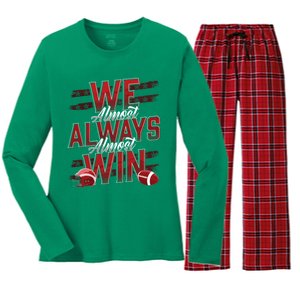 We Almost Always Almost Win Sunday Football Women's Long Sleeve Flannel Pajama Set 