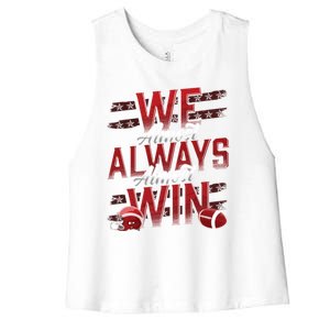 We Almost Always Almost Win Sunday Football Women's Racerback Cropped Tank